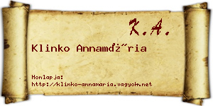 Klinko Annamária névjegykártya
