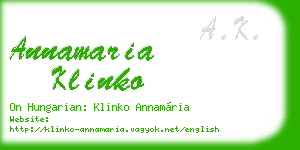 annamaria klinko business card