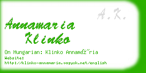 annamaria klinko business card
